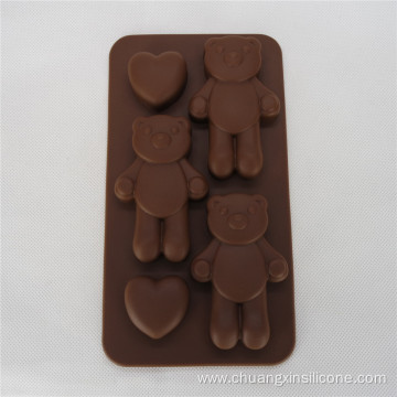 Chocolate mould-Bear and heart
